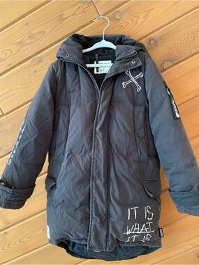 Nununu Black Hooded down Puffer Coat